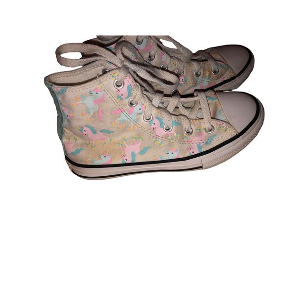 Converse Chuck Taylor Unicorns Hi-Top Sneakers Shoes‎ 669816F Girls Junior Sz 1 - Picture 3 of 13